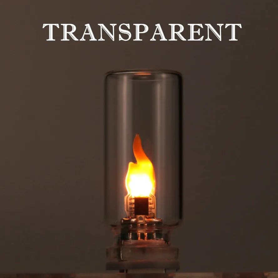 USB LED Flame Type Night Light Frosted Clear Glass Flickering Dynamic Flame Light Flash Mood Lighting for Car Interior Home Lamp My Store