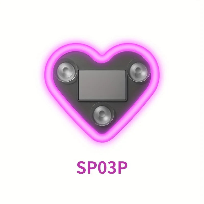 Solar-Powered Led Car Window Neon Lights - Heart-Shaped Rgb-Free Color-Changing Interior Wiring Free Atmosphere Light My Store