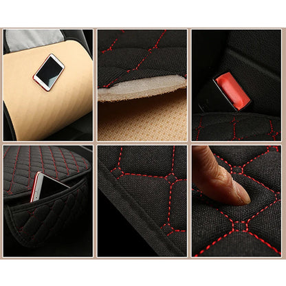 Universal Car Seat Cover Protector Linen Front Rear Back Flax Summer Cushion Pad Mat Sedan Suv Pick-up Car Interior Accessories My Store