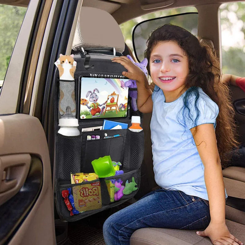 Car Backseat Organizer with Touch Screen Tablet Holder Auto Storage Pockets Cover Car Seat Back Protectors Car Accessories My Store