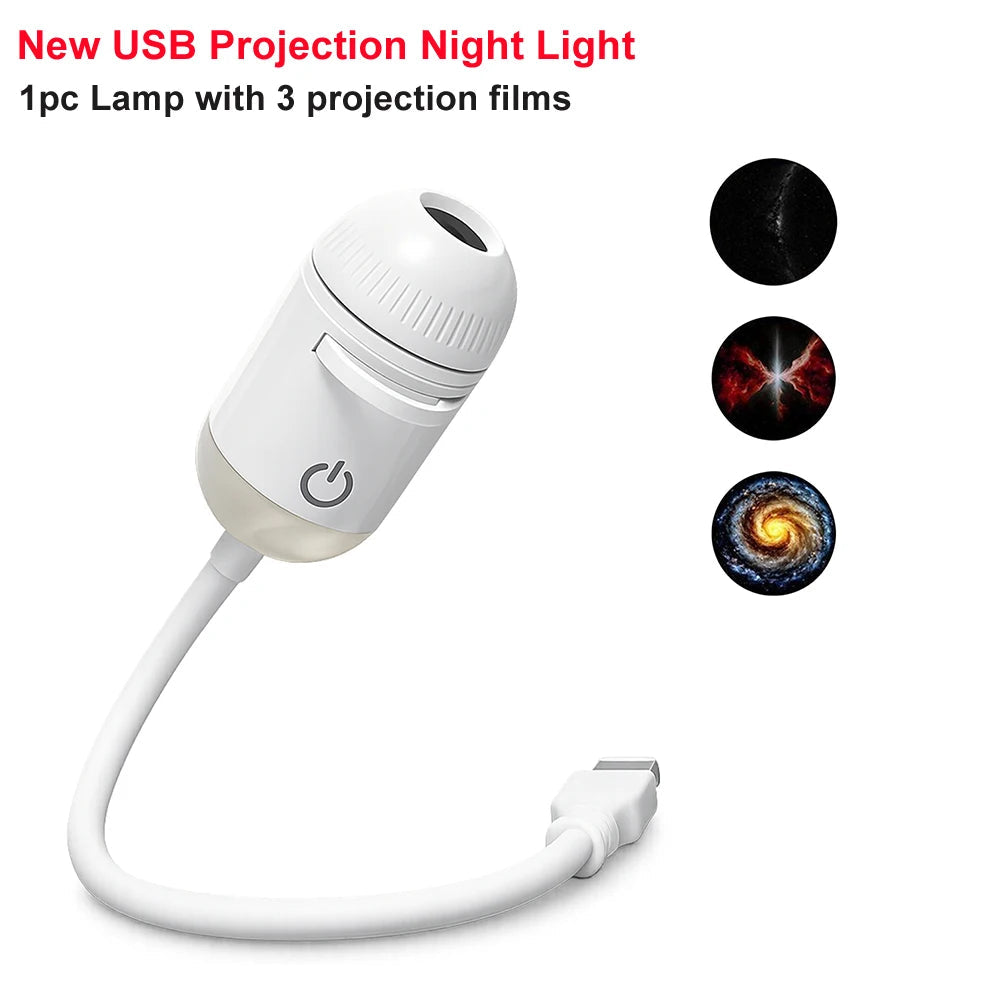 Romantic LED Starry Sky Night Light USB Powered Saturn Galaxy Projector Lamp for Car Roof Party Room Ceiling Decor Plug and Play My Store