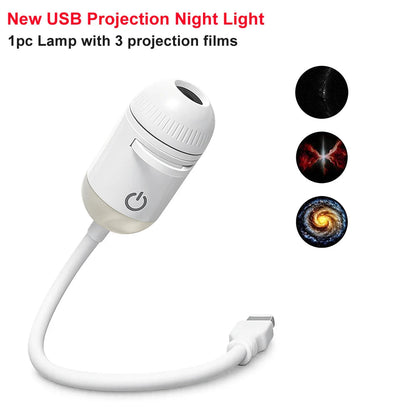 Romantic LED Starry Sky Night Light USB Powered Saturn Galaxy Projector Lamp for Car Roof Party Room Ceiling Decor Plug and Play My Store