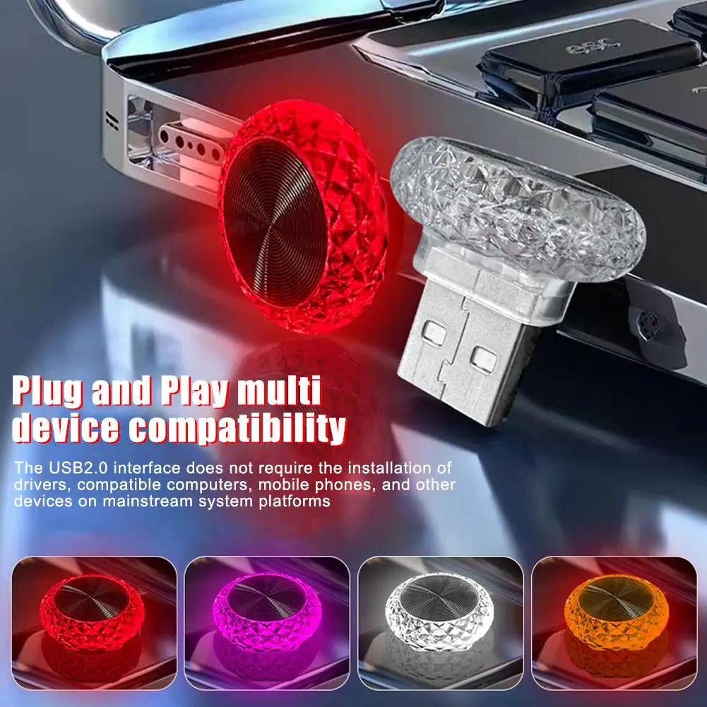 Car USB Ambient Lights Portable Mini LED Atmosphere Lamps Interior Decorative lights for car and Computer, Environment Lighting My Store