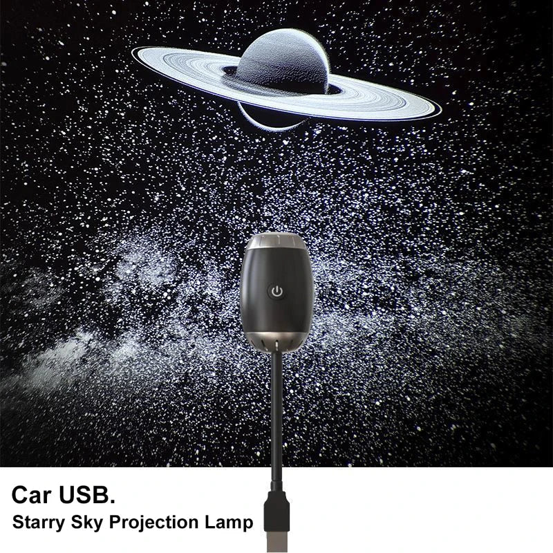 Romantic LED Starry Sky Night Light USB Powered Saturn Galaxy Projector Lamp for Car Roof Party Room Ceiling Decor Plug and Play My Store