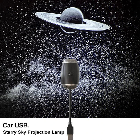 Romantic LED Starry Sky Night Light USB Powered Saturn Galaxy Projector Lamp for Car Roof Party Room Ceiling Decor Plug and Play My Store