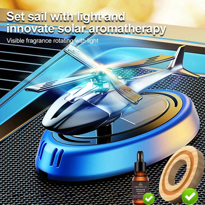 Solar Powered Rotation Helicopter Solar Aromatherapy Car Air Freshener Alloy+ABS Wooden Fragrance Auto Aroma Diffuser 1005006589671231