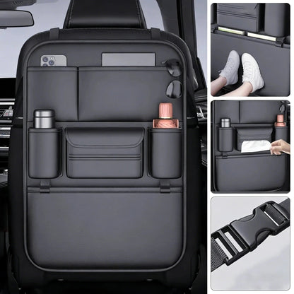 HOMEFISH 6-Pocket Car Seat Back Storage Bag Wear-Resistant Car Backseat Organizer Tissue/Cup Holder Waterproof Anti-Kick Pad My Store
