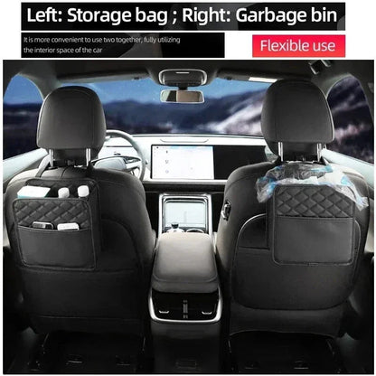 Multifunctional Car Seat Storage Bag Leather Auto Organizer Garbage Bag Universal Fit For Most Car Models My Store