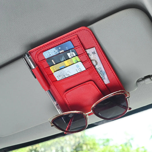JFBONIN Car Visor Organizer Multi-Pocket Pouch Bag Card Glasses Storage Holder Scratch-resistant Auto Visor Holder For Car My Store