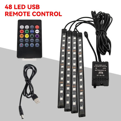 Neon 36 48 72 LED Car Interior Ambient Foot Light Wireless Remote Music APP Control Auto RGB Atmosphere Decorative Lamp My Store