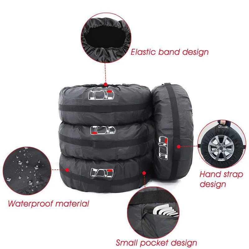 Tire Storage Bags Dustproof Waterproof S/L Universal Car Spare Cover Case Polyester Vehicle Wheel Protector Portable Wheel Bags My Store