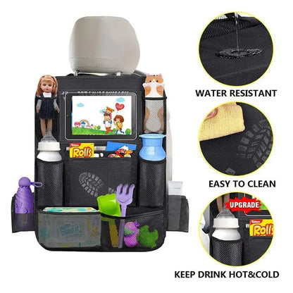 Car Backseat Organizer with Touch Screen Tablet Holder Auto Storage Pockets Cover Car Seat Back Protectors Car Accessories My Store