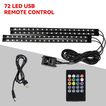 Neon 36 48 72 LED Car Interior Ambient Foot Light Wireless Remote Music APP Control Auto RGB Atmosphere Decorative Lamp My Store