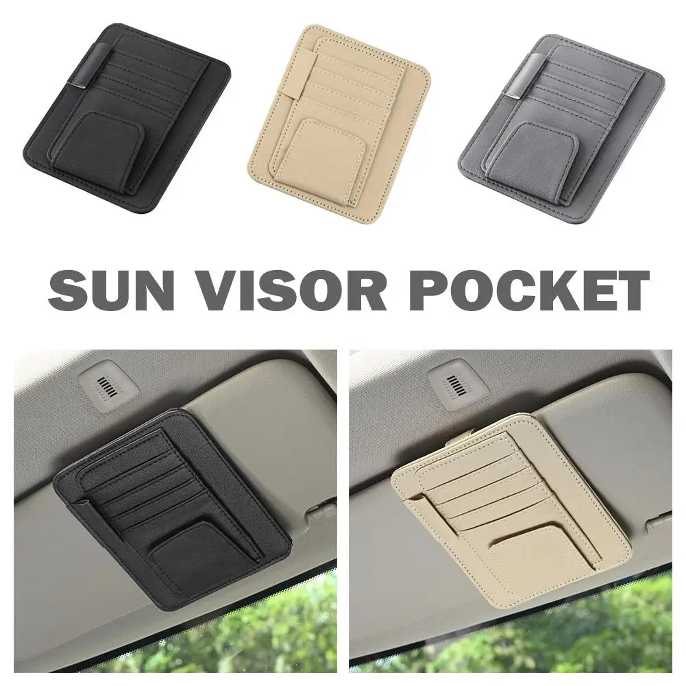 Car Sun Visor Organizer Multi-Pocket Business Card Storage Management Sunglasses Holder Visor Accessories Auto Interior My Store