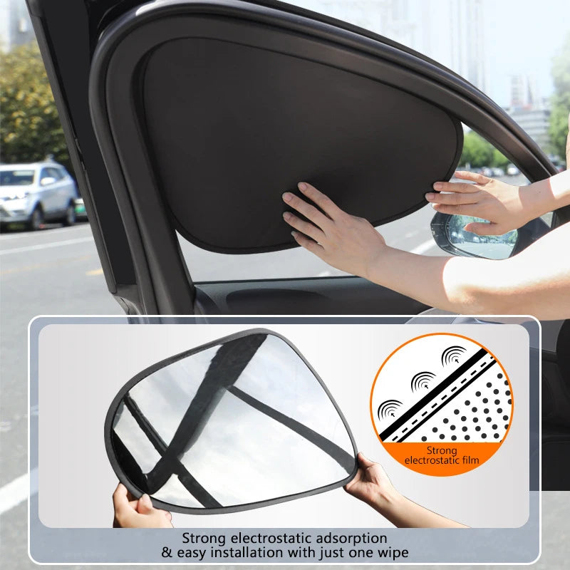 SEAMETAL Electrostatic Sun Visor for Car Side Window 4-Layer Sun Shade Curtains Anti-Glare UV-Blocker Auto Sun Protection Cover My Store