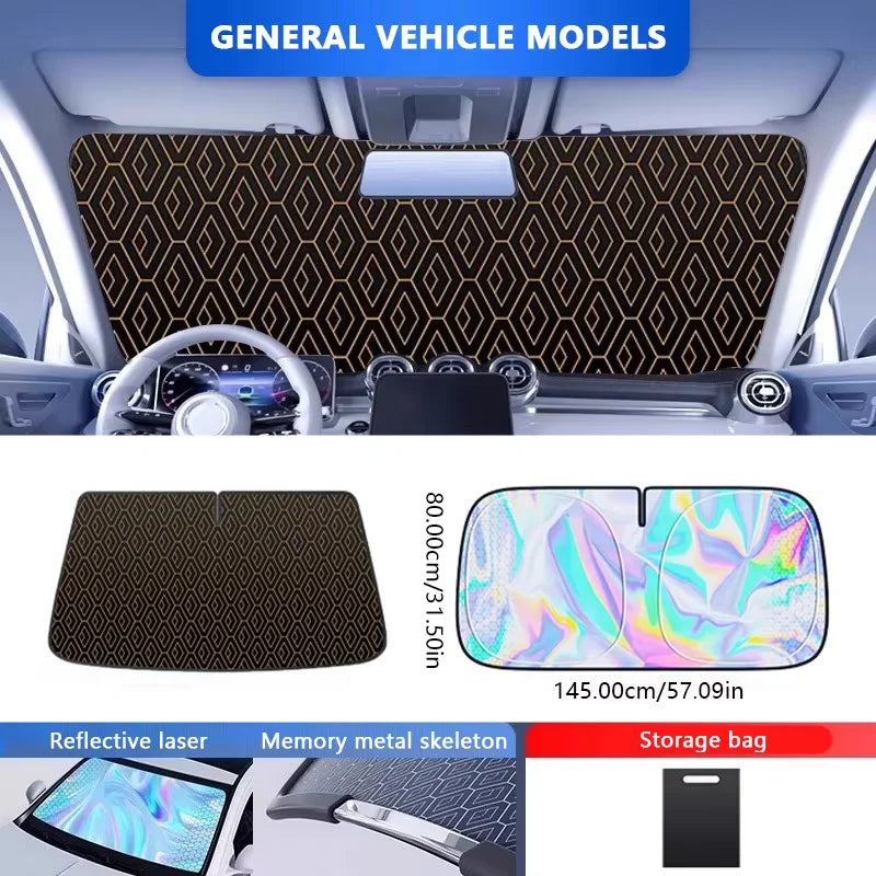 5-Layer Car Windshield Sun Shade Cover Foldable Thicken Front Window UV Refletive Sunshade Curtain Sun Protection Cover My Store