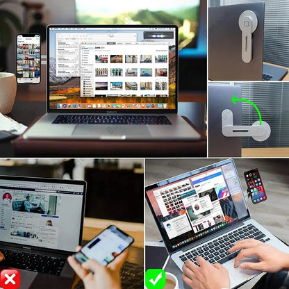 2025 Magnetic Laptop Phone Holder Computer Monitor Side Cell Phone Slim& Foldable For iPhone 14 13 12 Series Case and All Phone My Store
