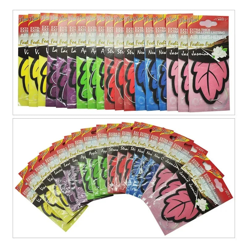 3-60pcs Car Air Freshener Natural Scented Tea Paper Auto Hanging Vanilla Perfume Fragrance Leaf Shape Car Accessories Interior 1005007750916073