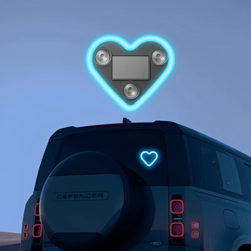 Solar-Powered Led Car Window Neon Lights - Heart-Shaped Rgb-Free Color-Changing Interior Wiring Free Atmosphere Light My Store