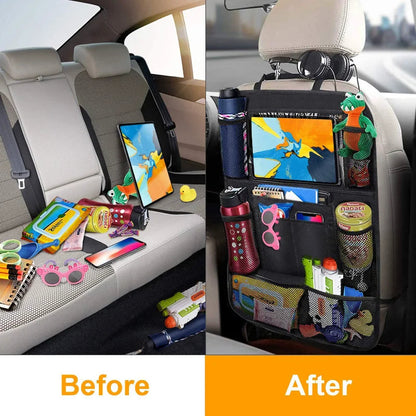 Car Backseat Organizer with Touch Screen Tablet Holder Auto Storage Pockets Cover Car Seat Back Protectors Car Accessories My Store