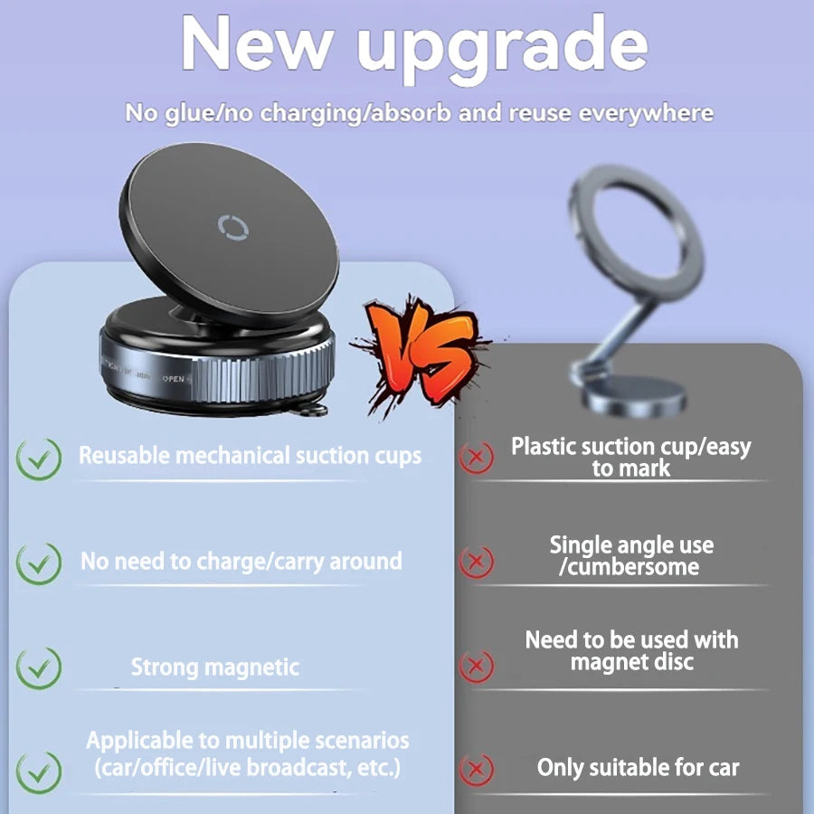 Car Phone Holder, Magsafe Magnetic Vacuum Intelligent Car Mount 360° Rotation Magnetic Vacuum Adsorption Suction Cup Bracket Car My Store