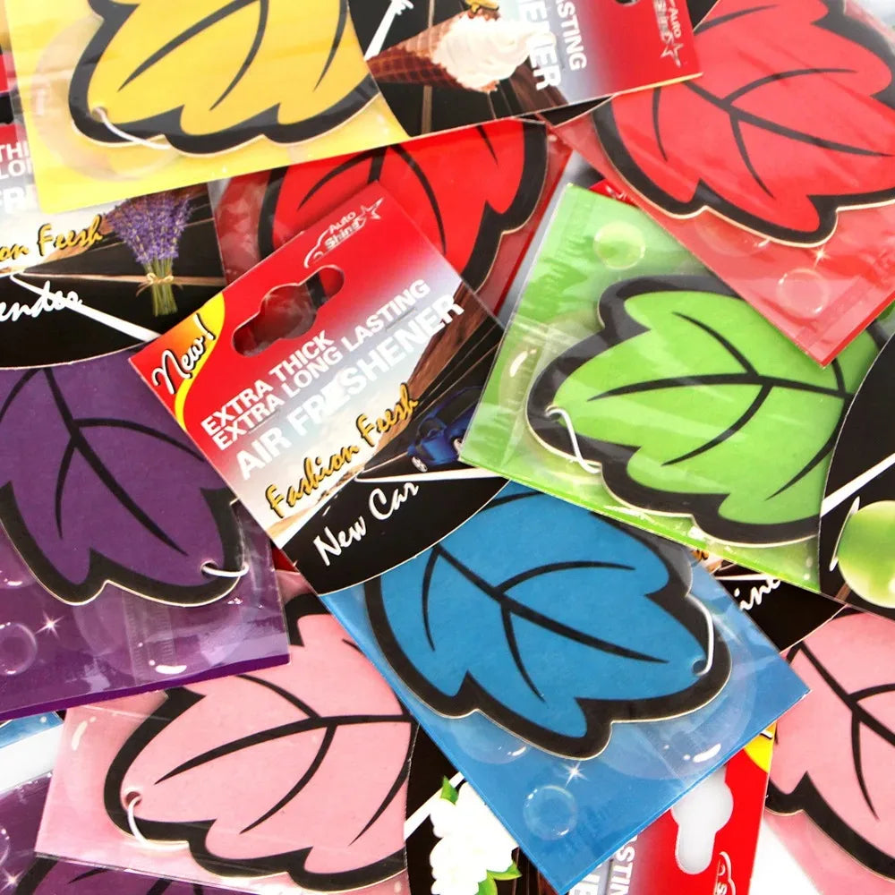 3-60pcs Car Air Freshener Natural Scented Tea Paper Auto Hanging Vanilla Perfume Fragrance Leaf Shape Car Accessories Interior 1005007750916073