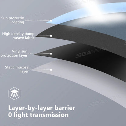 SEAMETAL Electrostatic Sun Visor for Car Side Window 4-Layer Sun Shade Curtains Anti-Glare UV-Blocker Auto Sun Protection Cover My Store