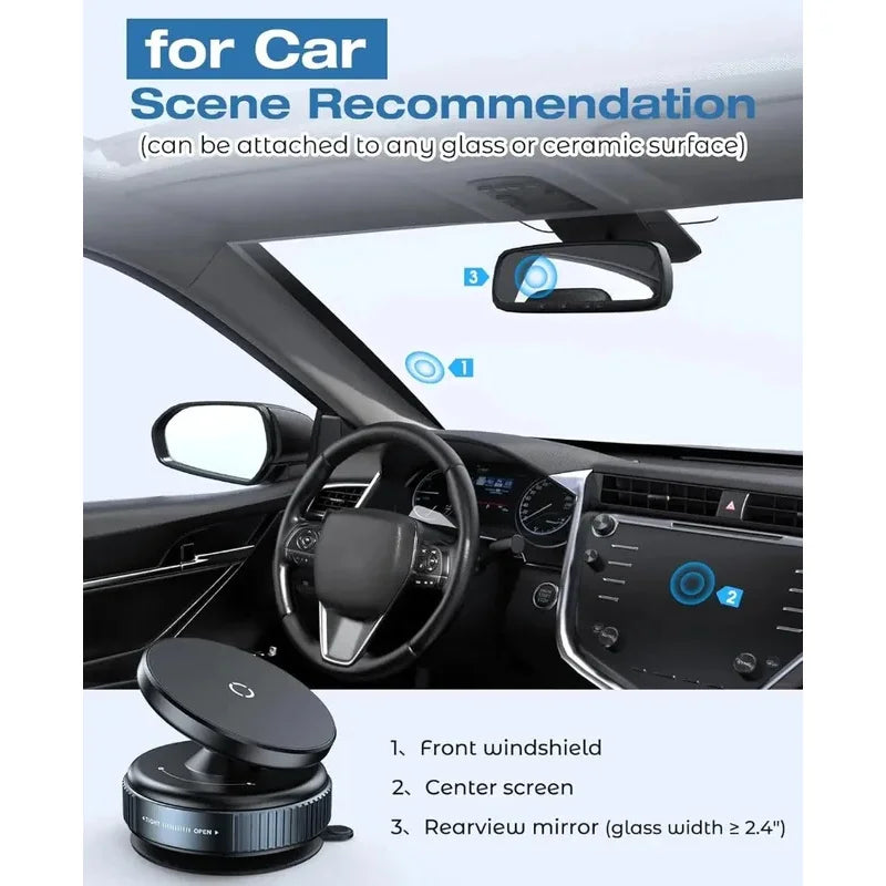 360°Adjustable Suction Cup Phone Mount Magnetic Car Phone Holder Vacuum Suction for Gym/Mirror/Smooth Surface For All Smartphone My Store