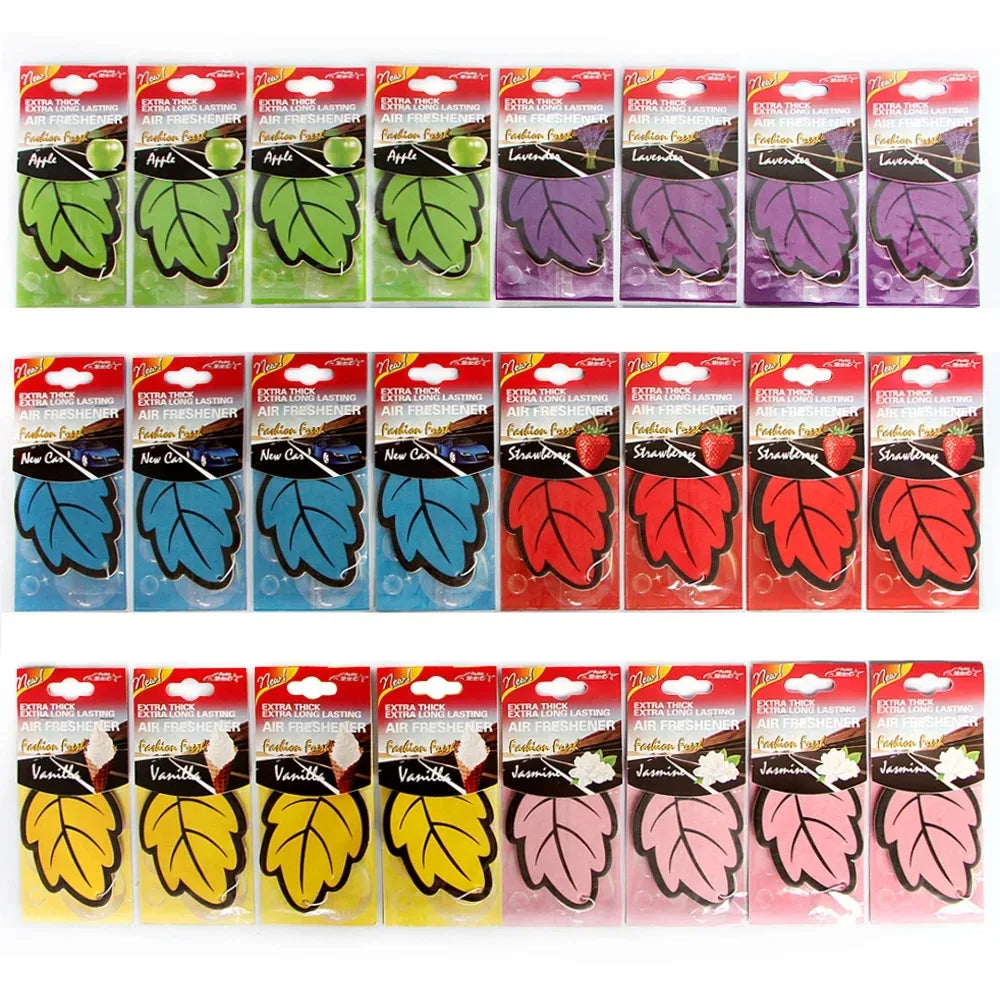 3-60pcs Car Air Freshener Natural Scented Tea Paper Auto Hanging Vanilla Perfume Fragrance Leaf Shape Car Accessories Interior 1005007750916073