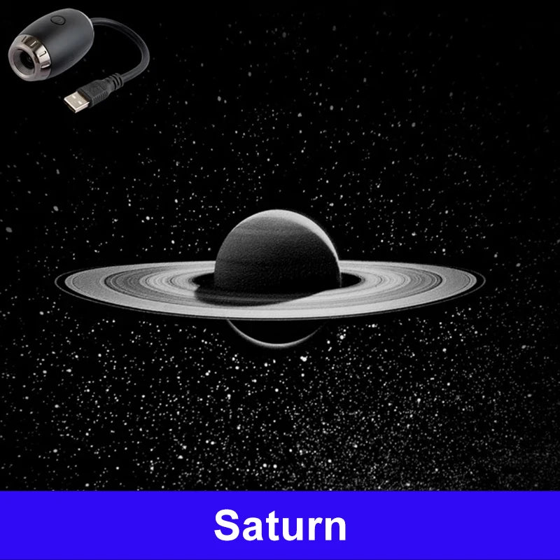 Romantic LED Starry Sky Night Light USB Powered Saturn Galaxy Projector Lamp for Car Roof Party Room Ceiling Decor Plug and Play My Store