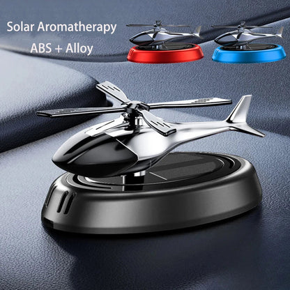 Solar Powered Rotation Helicopter Solar Aromatherapy Car Air Freshener Alloy+ABS Wooden Fragrance Auto Aroma Diffuser 1005006589671231