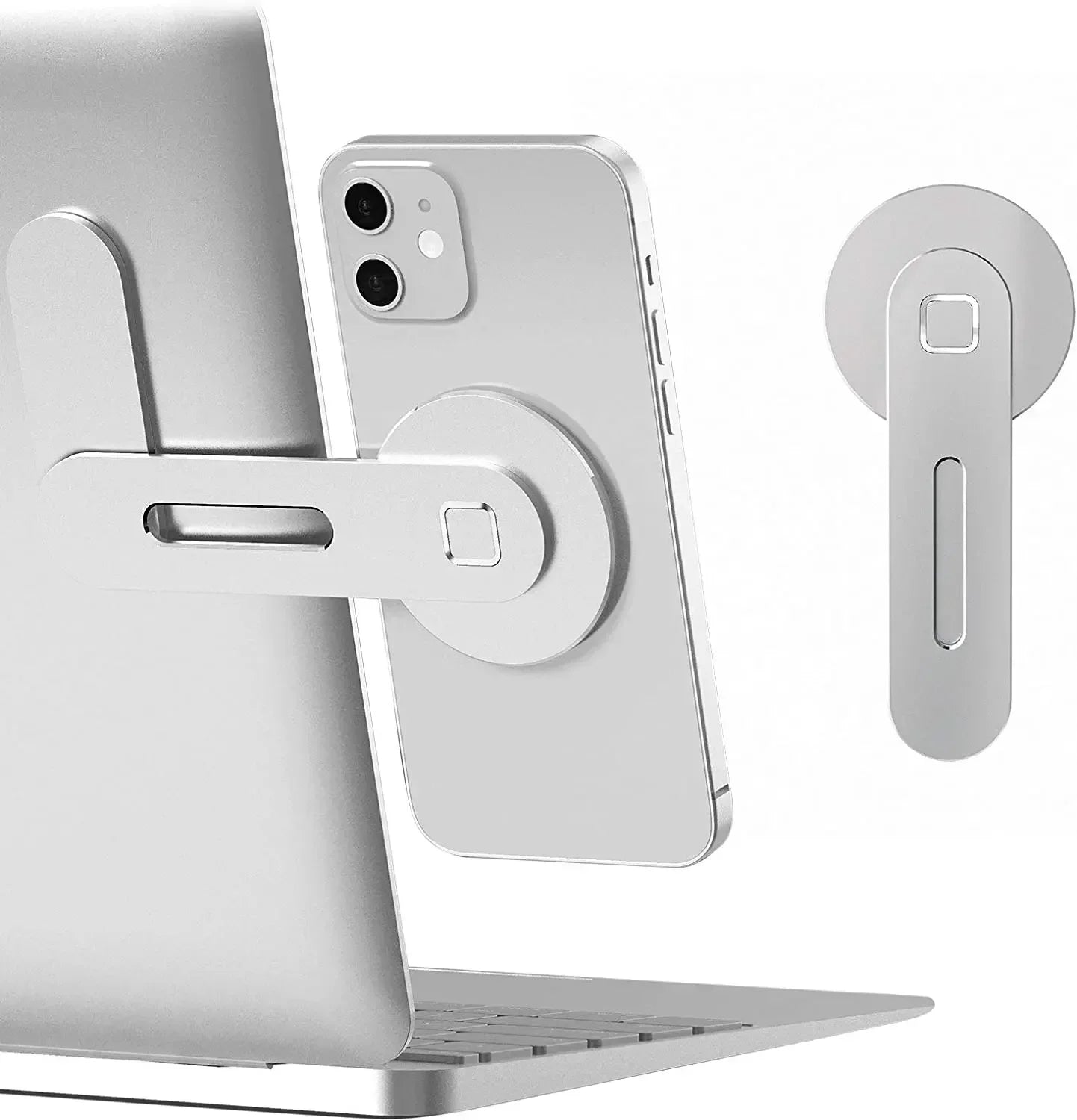 2025 Magnetic Laptop Phone Holder Computer Monitor Side Cell Phone Slim& Foldable For iPhone 14 13 12 Series Case and All Phone My Store