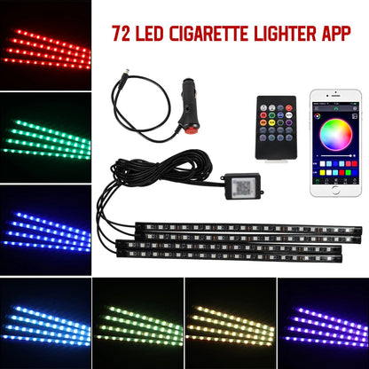 Neon 36 48 72 LED Car Interior Ambient Foot Light Wireless Remote Music APP Control Auto RGB Atmosphere Decorative Lamp My Store