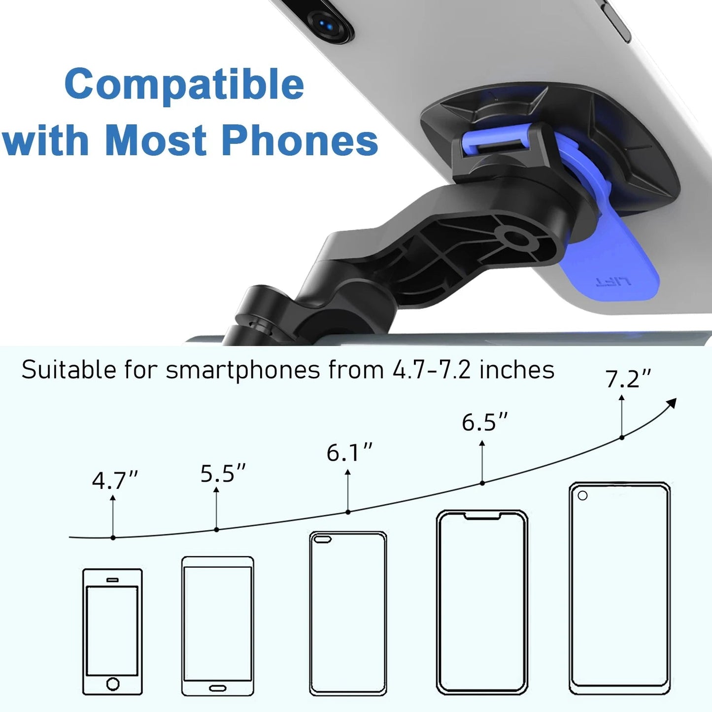 Motorcycle Handlebar Mount, Universal Bike Phone Holder, MTB Phone Holder, Detachable & Universal 360° Rotatable My Store