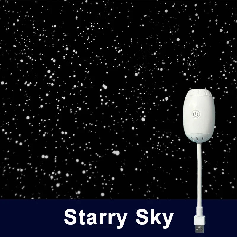 Romantic LED Starry Sky Night Light USB Powered Saturn Galaxy Projector Lamp for Car Roof Party Room Ceiling Decor Plug and Play My Store
