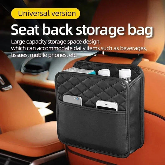 Multifunctional Car Seat Storage Bag Leather Auto Organizer Garbage Bag Universal Fit For Most Car Models My Store