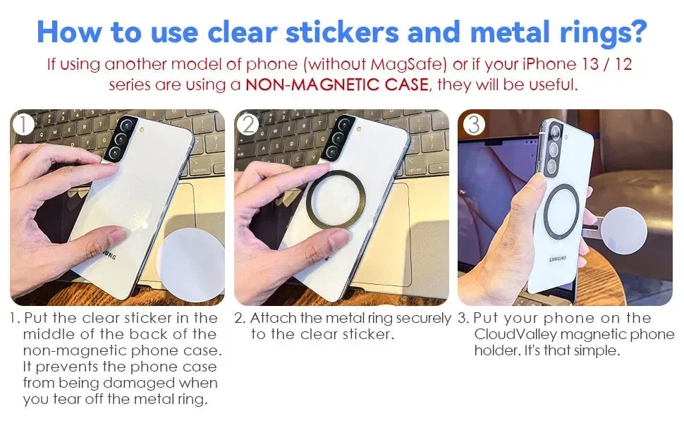 2025 Magnetic Laptop Phone Holder Computer Monitor Side Cell Phone Slim& Foldable For iPhone 14 13 12 Series Case and All Phone My Store