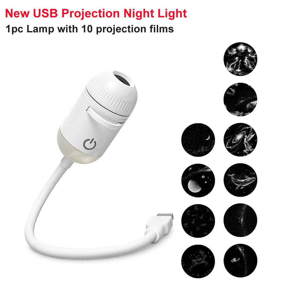 Romantic LED Starry Sky Night Light USB Powered Saturn Galaxy Projector Lamp for Car Roof Party Room Ceiling Decor Plug and Play My Store
