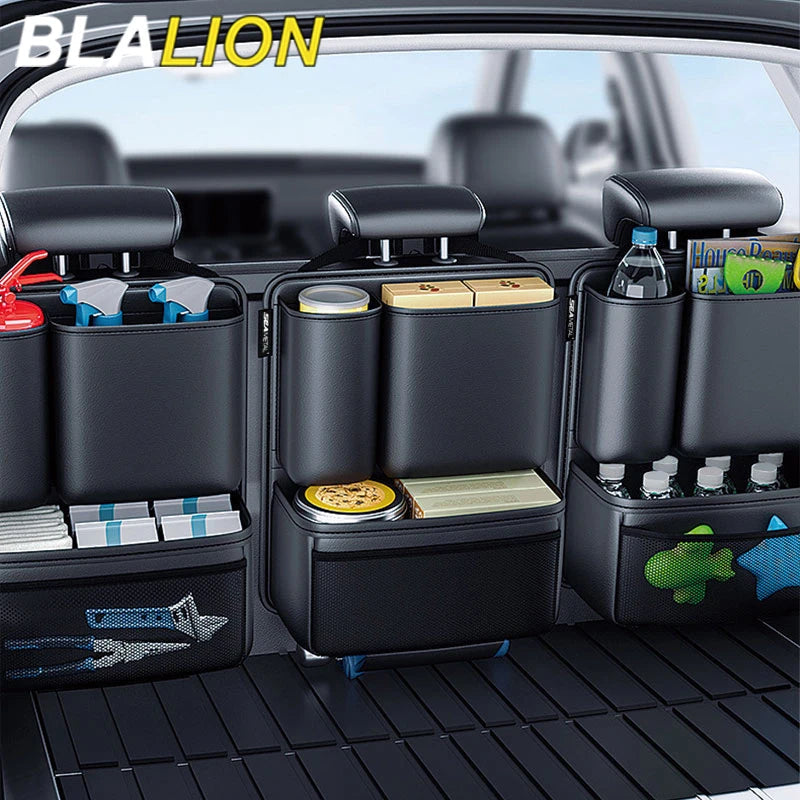 BLALION Car Trunk Leatherette Storage Bag Detachable Auto Seat Back Pocket High-capacity Hanging Organizers for Jeeps SUVs Vans My Store