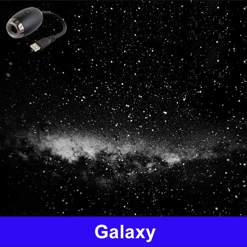 Romantic LED Starry Sky Night Light USB Powered Saturn Galaxy Projector Lamp for Car Roof Party Room Ceiling Decor Plug and Play My Store