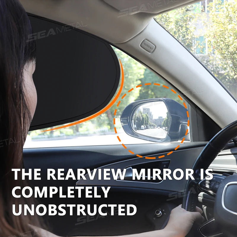 SEAMETAL Electrostatic Sun Visor for Car Side Window 4-Layer Sun Shade Curtains Anti-Glare UV-Blocker Auto Sun Protection Cover My Store