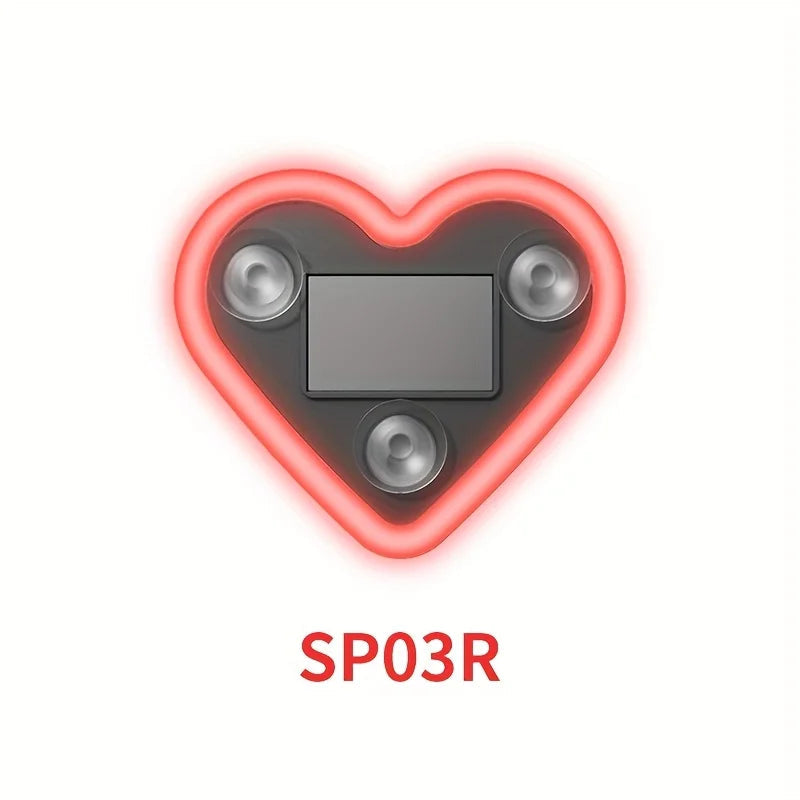 Solar-Powered Led Car Window Neon Lights - Heart-Shaped Rgb-Free Color-Changing Interior Wiring Free Atmosphere Light My Store