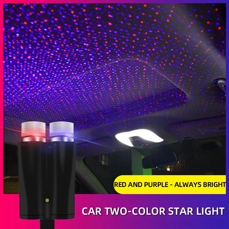 1pcs Car Interior Lights Roof Star Light USB LED Starry Atmosphere  Projector Decoration Night Party Decor Galaxy Light My Store