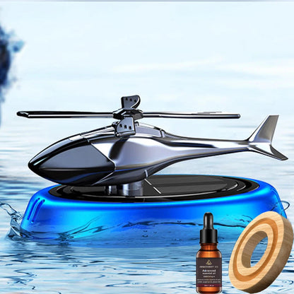 Solar Powered Rotation Helicopter Solar Aromatherapy Car Air Freshener Alloy+ABS Wooden Fragrance Auto Aroma Diffuser 1005006589671231