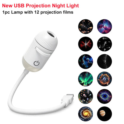 Romantic LED Starry Sky Night Light USB Powered Saturn Galaxy Projector Lamp for Car Roof Party Room Ceiling Decor Plug and Play My Store