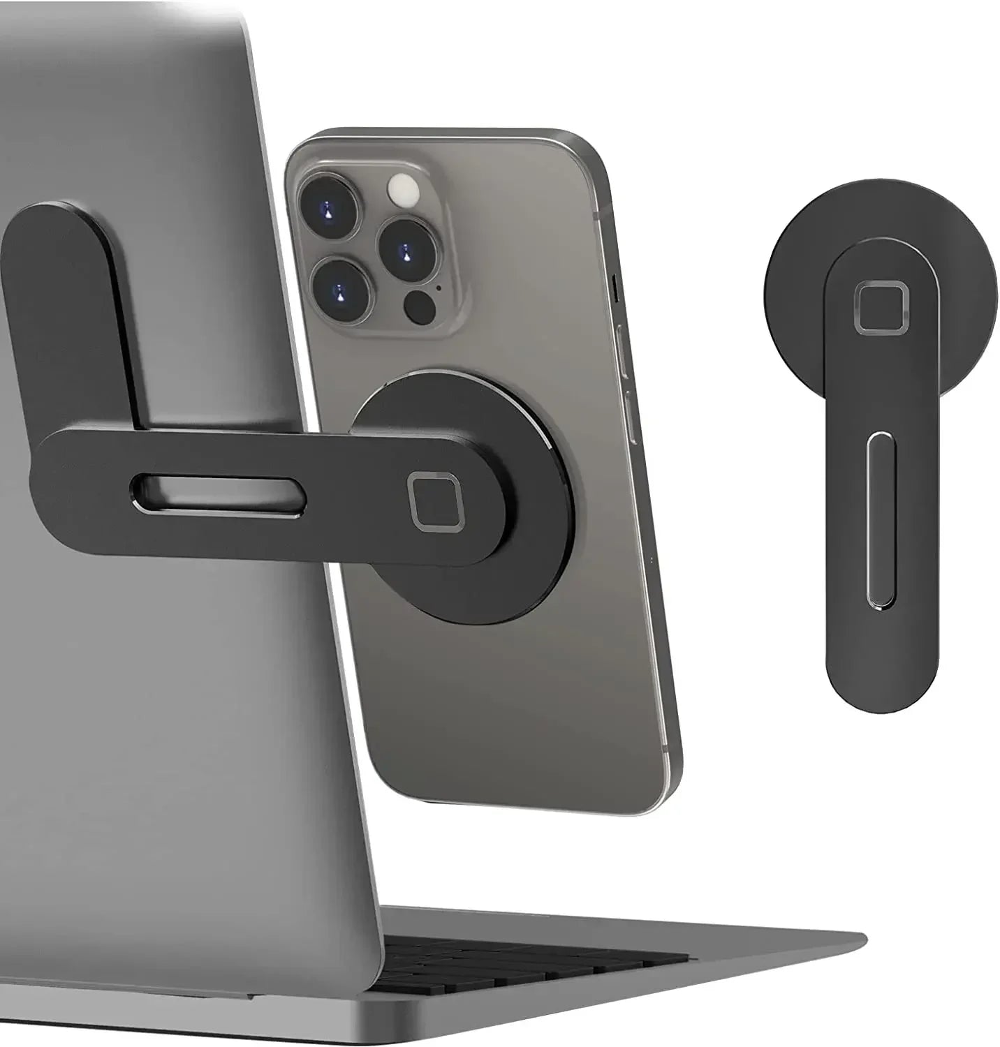 2025 Magnetic Laptop Phone Holder Computer Monitor Side Cell Phone Slim& Foldable For iPhone 14 13 12 Series Case and All Phone My Store