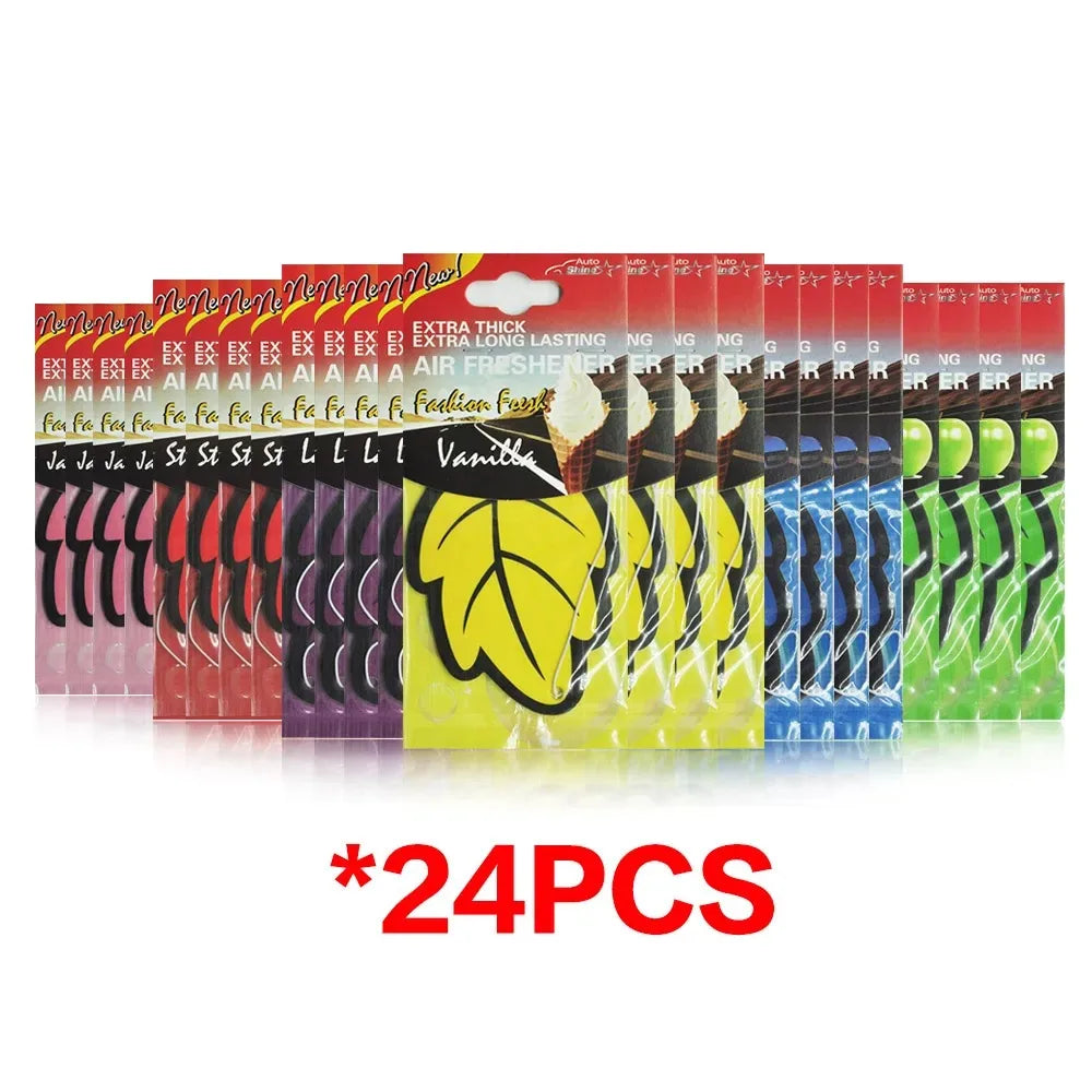 3-60pcs Car Air Freshener Natural Scented Tea Paper Auto Hanging Vanilla Perfume Fragrance Leaf Shape Car Accessories Interior 1005007750916073