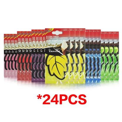 3-60pcs Car Air Freshener Natural Scented Tea Paper Auto Hanging Vanilla Perfume Fragrance Leaf Shape Car Accessories Interior 1005007750916073