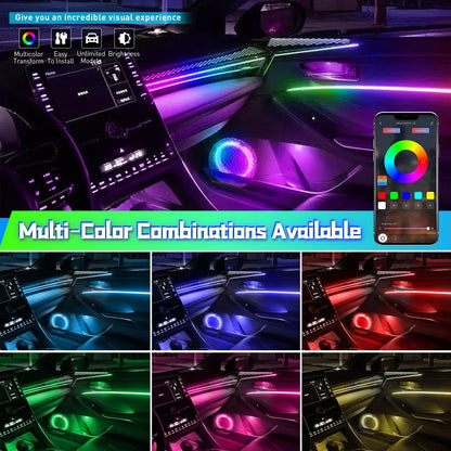 5.9in/4.13inch Symphony RGB Horn Tweeter Ambient Light Universal Car Interior Atmosphere Lamps Audio Hood Decoration APP Control My Store