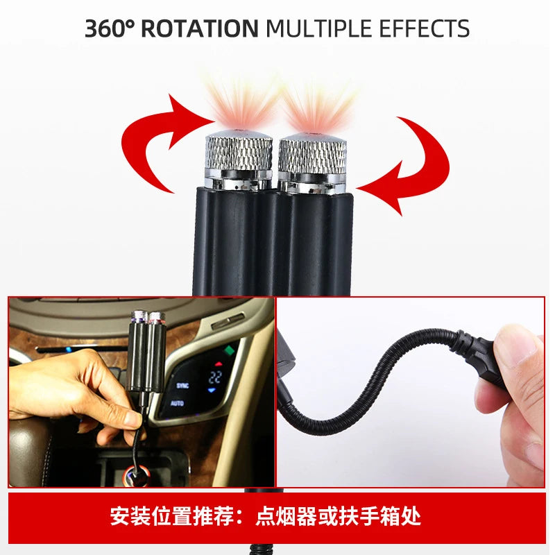 1pcs Car Interior Lights Roof Star Light USB LED Starry Atmosphere  Projector Decoration Night Party Decor Galaxy Light My Store